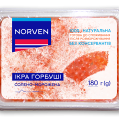 Ікра горбуші солено-морожена 180г Норвен